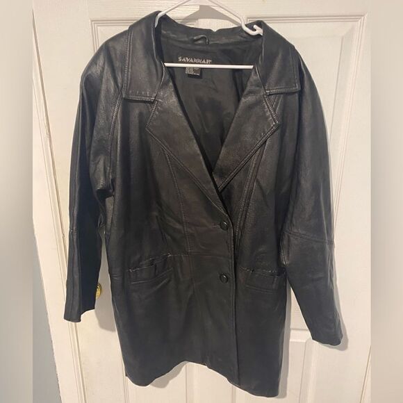 Vintage leather jacket oversized size large - Picture 1 of 4